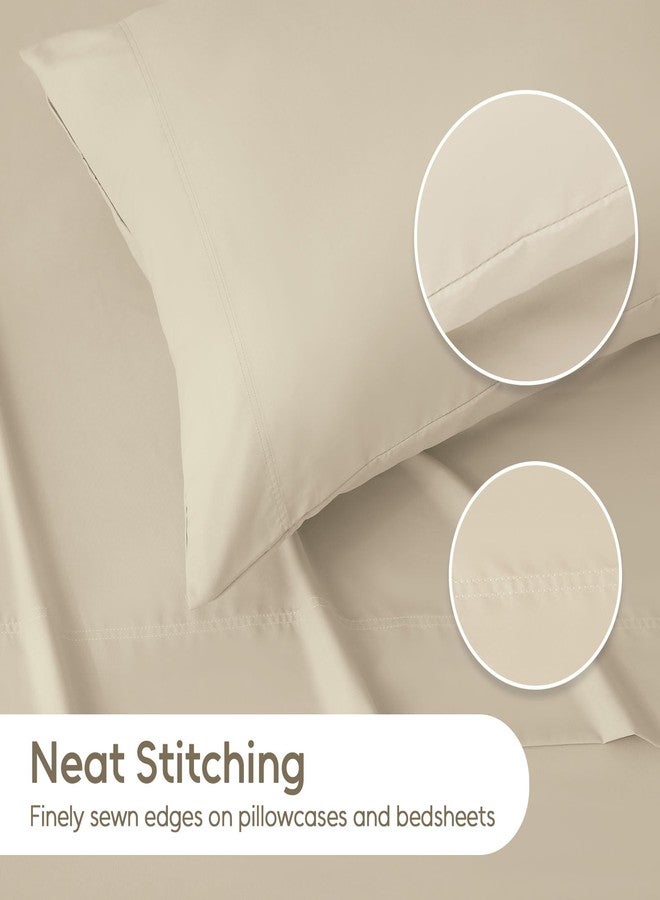 LONAVA Soft and Comfortable Twin Sheet Set - Wrinkle Resistant, Deep Pockets, Hotel Luxury Microfiber -Beige - Image 3