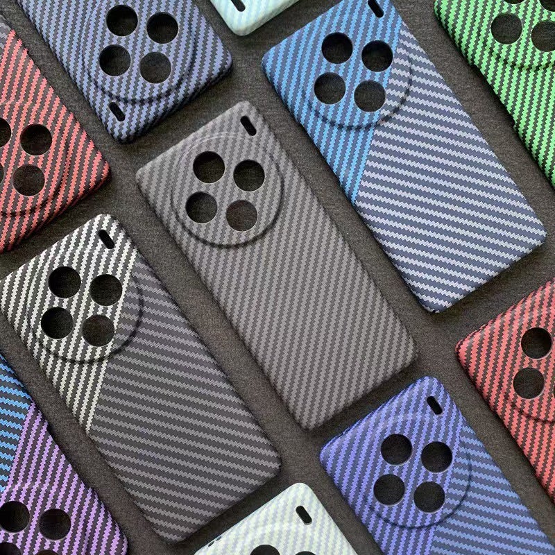 Carbon Fiber Texture Hard Phone Case for Vivo X Series, Shockproof Anti-Scratch Full Coverage Cover - Image 2