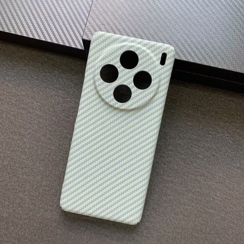 Carbon Fiber Texture Hard Phone Case for Vivo X Series, Shockproof Anti-Scratch Full Coverage Cover - Image 1
