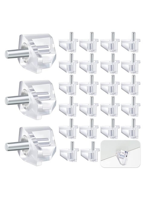 100 Pieces Supporting Rivet 3 Millimeters Or 1/8 Inch Shelf Support Peg Clear Plastic Support Small Cabinet Shelf Pins Replacement Peg Cabinet Shelf Supports Pins Shelf Holder Pins