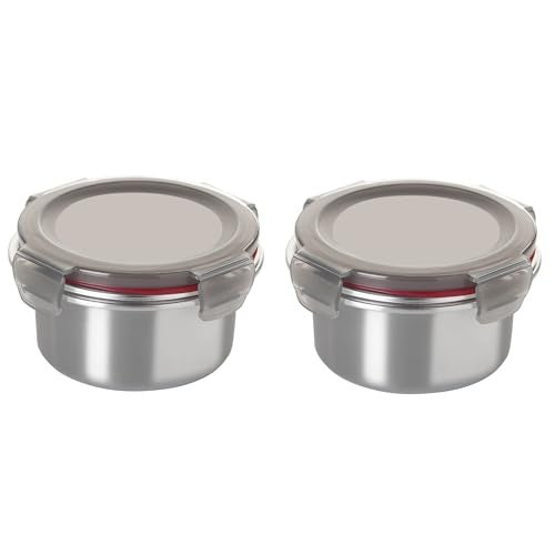 Celltone Microwavable 304 Stainless Steel Food Container with Carry Bag Leak-Proof, Fridge-to-Oven, Microwave Safe, Portable Lunch Boxes for Office, School & College (Set of 2 (400 ml x 2) - Image 1