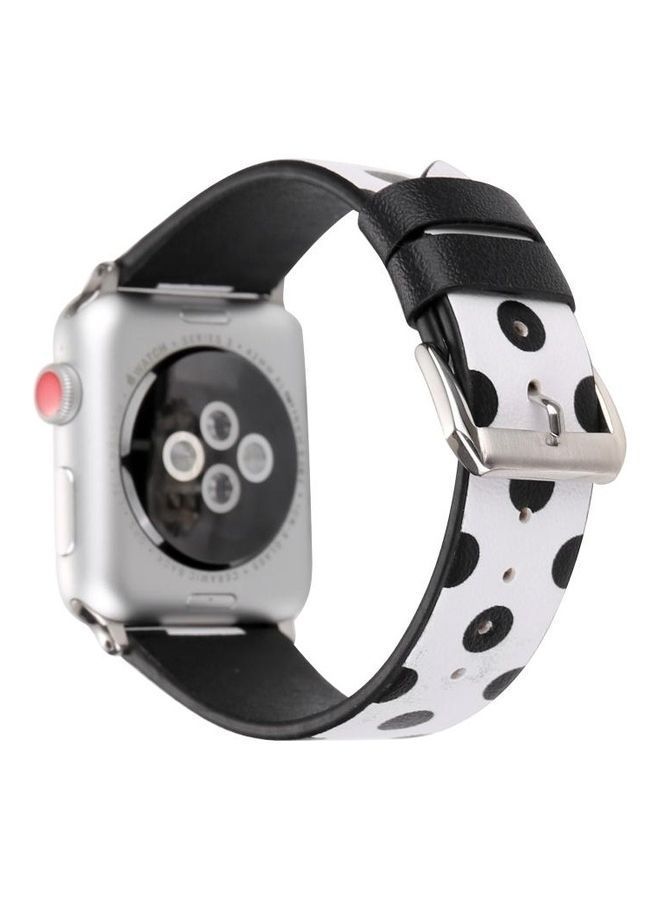 NIBEMINENT Fashion Wave Dot Series Replacement Watchband For Apple Watch 7 45mm/6 & Se 5 4 44mm/3 2 1 42mm Black Dots On White - Image 4