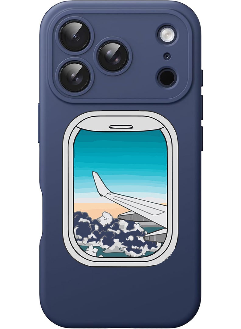 Theodor Protective Slim Fit Case Liquid Silicone Cover with Full Body Protection Anti-Scratch Shockproof Case For Apple iPhone 17 Pro (Blue) Window-01 - Image 1