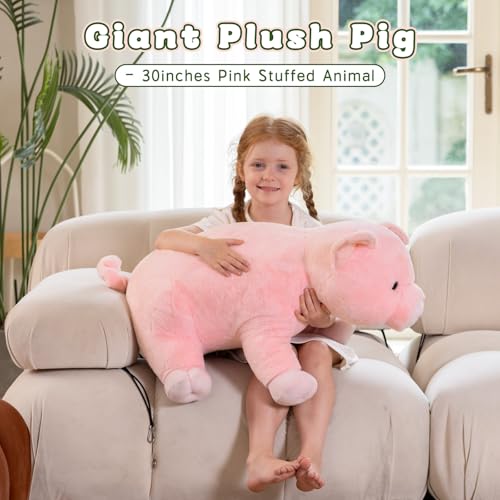 BENINY Giant Pig Stuffed Animal 30 Large Stuffed Pink Pig Plush Ultra Soft Big Farm Plush Toy Cute Hugging Pillow for Kids Adults - Image 5
