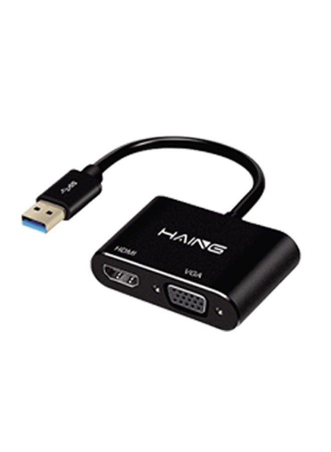 Haing USB 3.0 to HDMI Converter 1080P HDMI and VGA Sync - Image 3