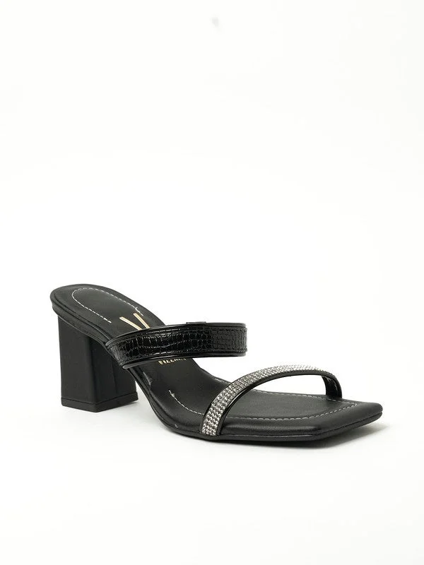 VIZZANO Vizzano Ladies Mid Heel Sandals Black | Made In Brazil