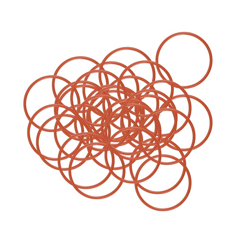 uxcell Silicone O-Ring, 18mm OD, 16mm ID, 1mm Width, VMQ Seal Rings Gasket, Red, Pack of 30 - Image 1