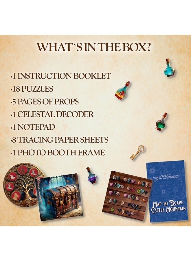 توكينج تيبلز طاولات التحدث لعبة غرفة الهروب من القلعة المسحورة للأطفال ، إنقاذ التنين ، الألغاز ، القرائن ، رموز QR ، موسيقى, ألعاب عائلية ، للبالغين ، ألغاز دعابة الدماغ للأعمار 9+ ، 1-6 لاعبين - Image 2