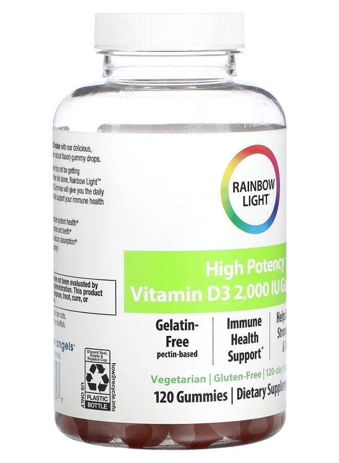 Rainbow Light High Potency Vitamin D3 Peach 2000 IU 120 Gummies - Image 2