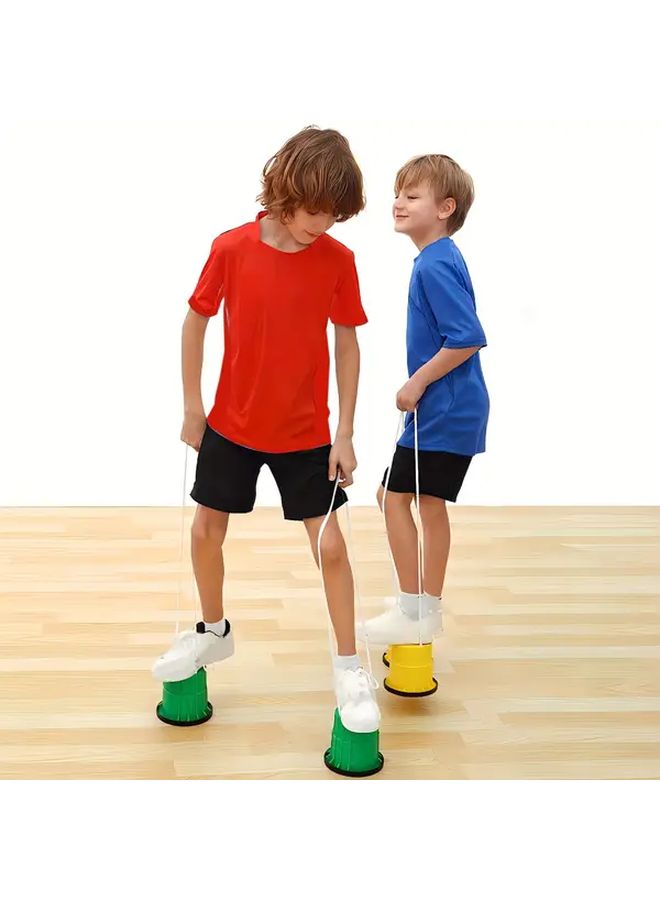Green Kids Balance Stilts 2pcs Anti Slip Outdoor Fun Fitness Training Christmas Halloween Thanksgiving Gifts - Image 1