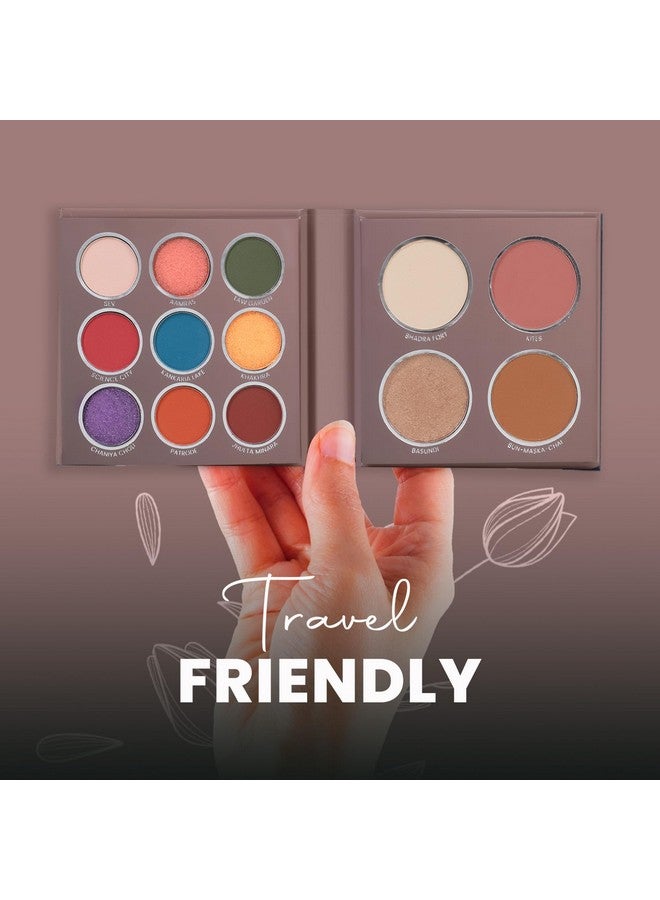 Mars The City Paradise Makeup Kit | Highly Pigmented And Blendable | 9 Eyeshadow Palette With 1 Highlighter, Blusher, Bronzer & Compact Powder Each (16.0 Gm) (01-Mumbai) - Image 5