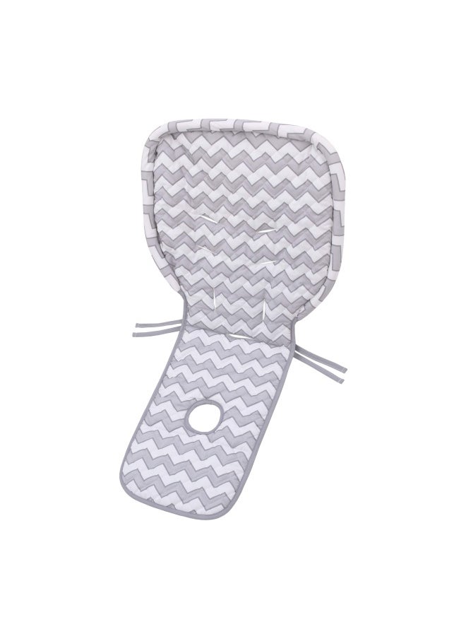 Sumersault - Sumersault Soft Gray And White Chevron High Chair Pad Easy To Install Replacement Cushion Fits Most 3 5 Point Harness High Chairs - Image 1