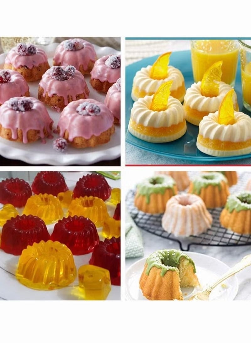 Silicone Cake Cups, SYOSI Pumpkin Shape Silicone Baking Cake Moulds, Nonstick Cupcake Liners, Bpa Free Fancy Dessert Tray Jelly and Muffin Cups, 12Pack (Size: 8x3.5x5CM) - Image 2