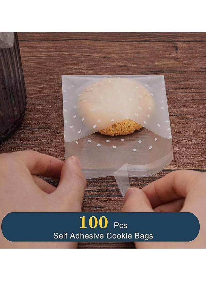 Y&D Resealable Plastic Cellophane Bags 100Piece Self Adhesive Cookie Treat Bags, with Thank You Stickers, 3.9x3.9 inch - Image 4