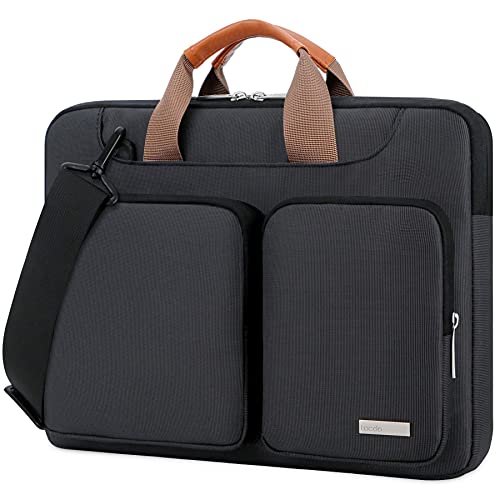 Lacdo 360° Protective Laptop Shoulder Bag, 14 inch Laptop Sleeve Bag for 14 inch New MacBook Pro M5/M4/M3/M2/M1 Chips Pro Max A3434 A3112 A3401 A3185 A2918 A2992 2025-2021 Computer Messenger Bag,Black - Image 1