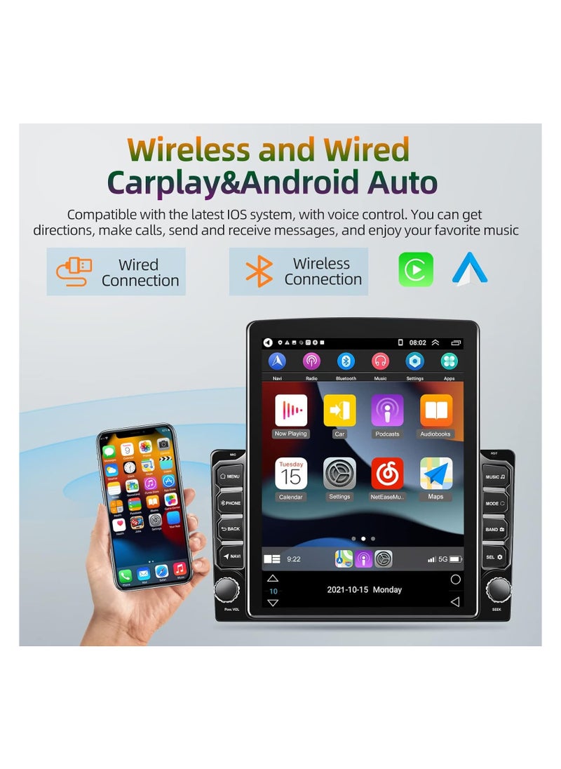 Generic - Android 11 Double Din Car Stereo Apple Carplay Android Auto, 9.7inch Vertical Touch Screen Radio in-Dash Navigation GPS Units with AHD Backup Camera - Image 1