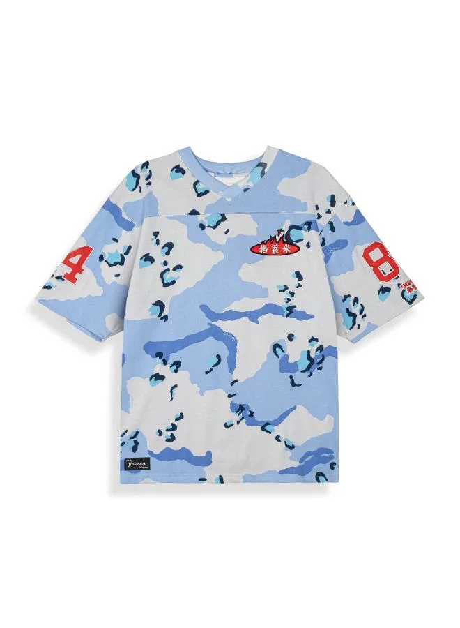 Grimey Concreat Jungle All Over Print V Neck Oversized T-Shirt