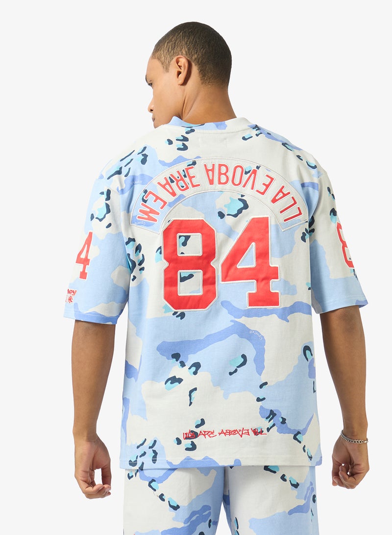 Grimey Concreat Jungle All Over Print V Neck Oversized T-Shirt - Image 2