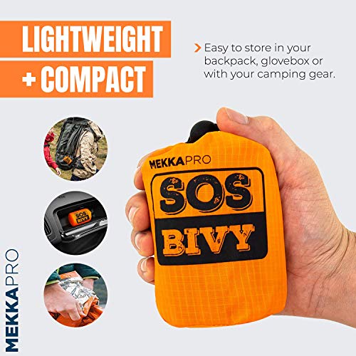 MEKKAPRO SOS Emergency Thermal Bivy Sleeping Bag with Survival Whistle, Survival Bivvy Sack, Mylar Emergency Blanket - Image 2