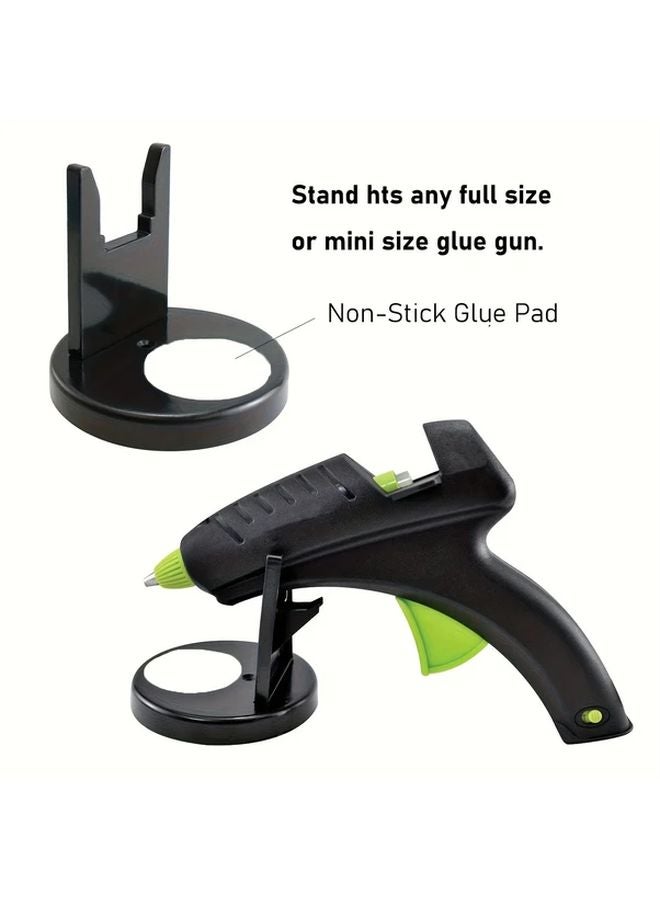 Blue Hot Glue Gun Stand Holder 2 Pcs Sturdy Plastic Base with Upright Storage - Image 3
