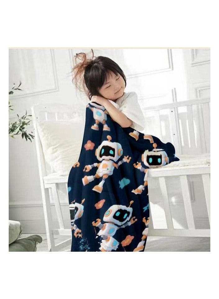 general Children's or student cartoon flannel thin blanket (warm and comfortable, suitable for sleep, games) 100cm*150cm - 790 - Image 1