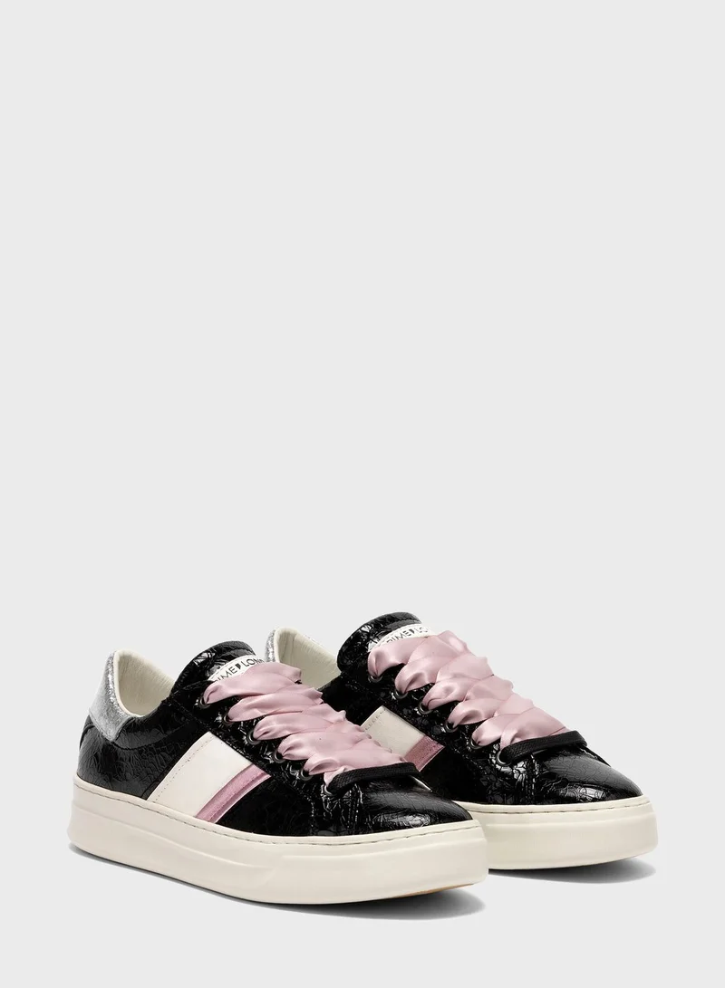 crime london Croc Detail Low Top Sneaker