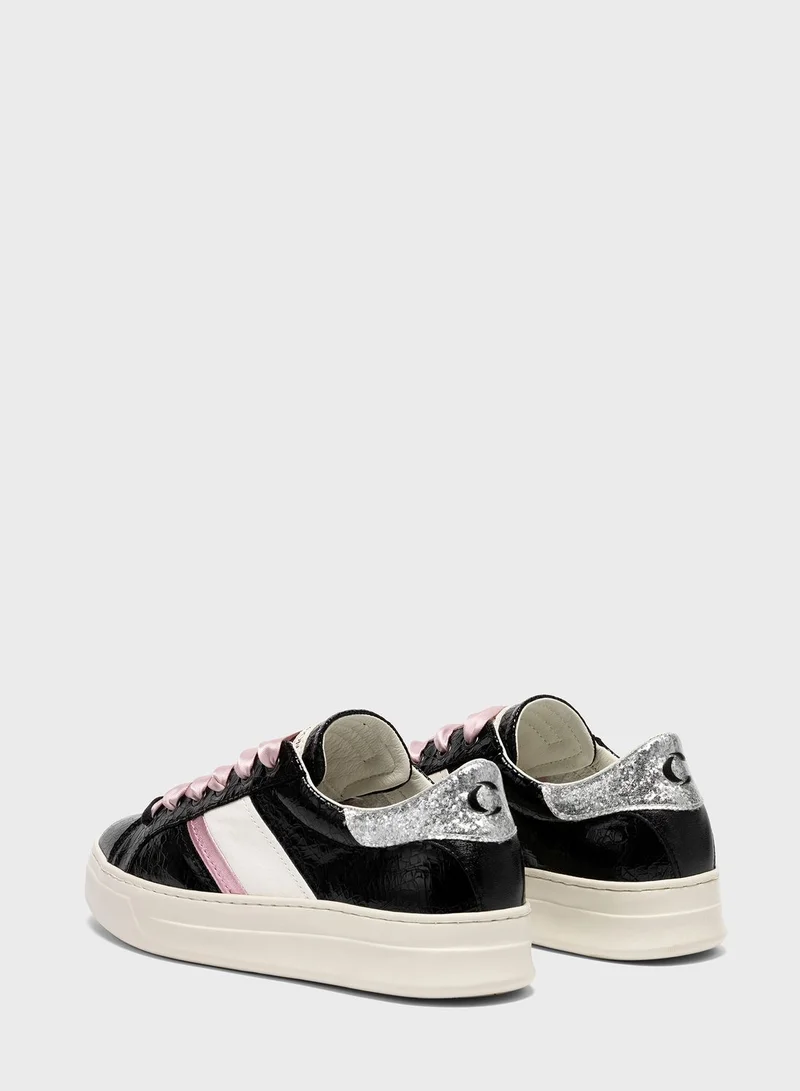 crime london Croc Detail Low Top Sneaker