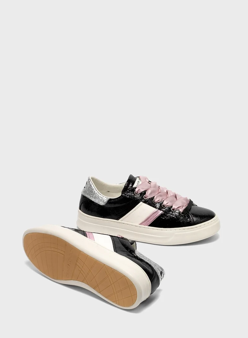 crime london Croc Detail Low Top Sneaker