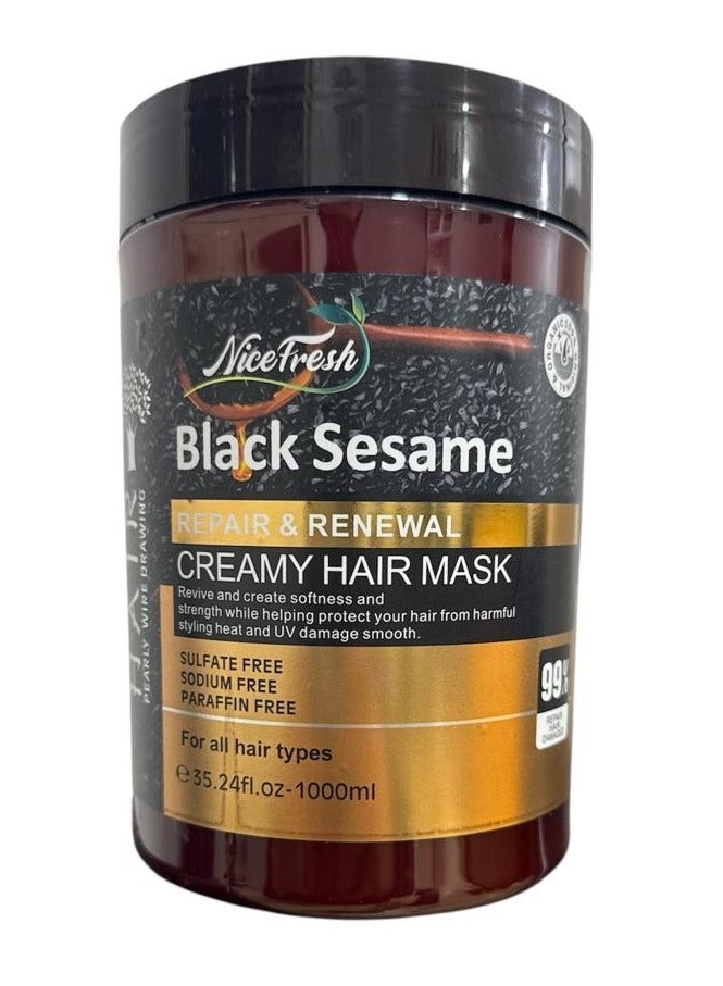 Black Sesame Repair & Renewal Creamy Hair Mask For all hair types 1000 ml