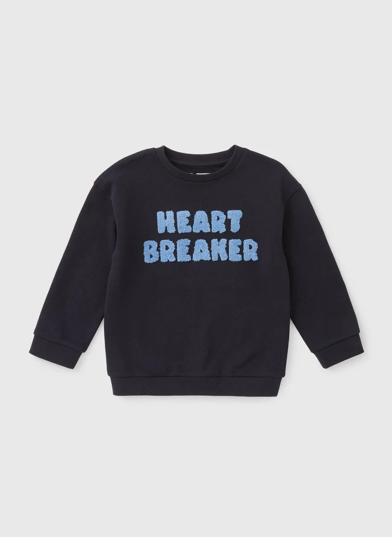 Matalan Boys Navy Heart Breaker Sweatshirt