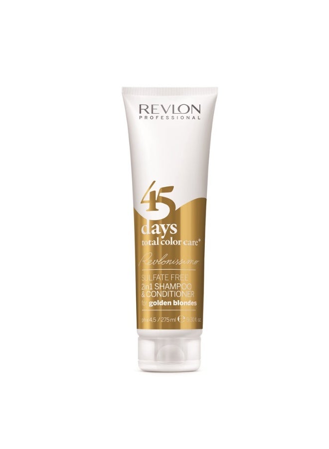 Revlon 45 Days Total Care 2 in 1 Conditioning Shampoo Golden Blondes 275ml - Image 1