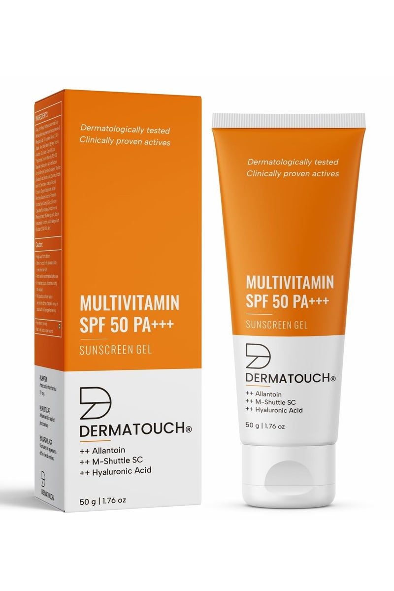 DERMATOUCH Multivitamin Spf 50 Pa+++ Sunscreen Gel For All Skin Types | Uva-Uvb Protection |Zero White Cast | Unisex | 50G - Image 1