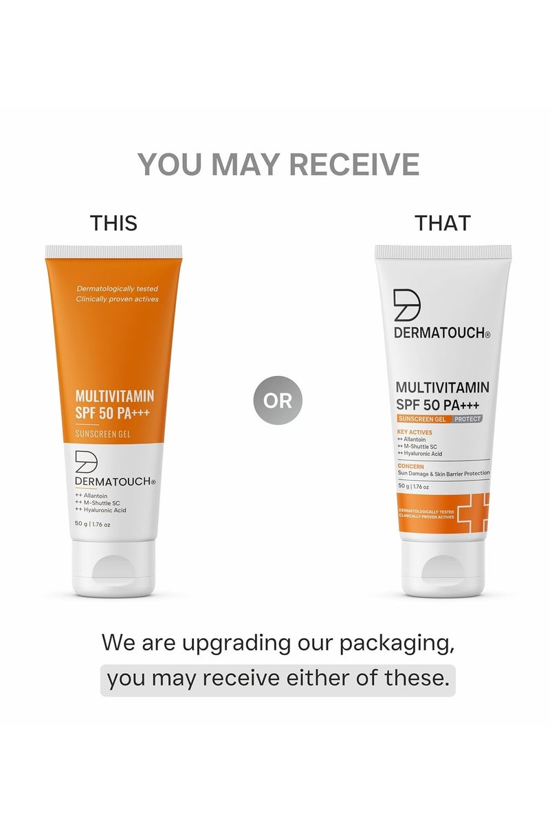 DERMATOUCH Multivitamin Spf 50 Pa+++ Sunscreen Gel For All Skin Types | Uva-Uvb Protection |Zero White Cast | Unisex | 50G - Image 2