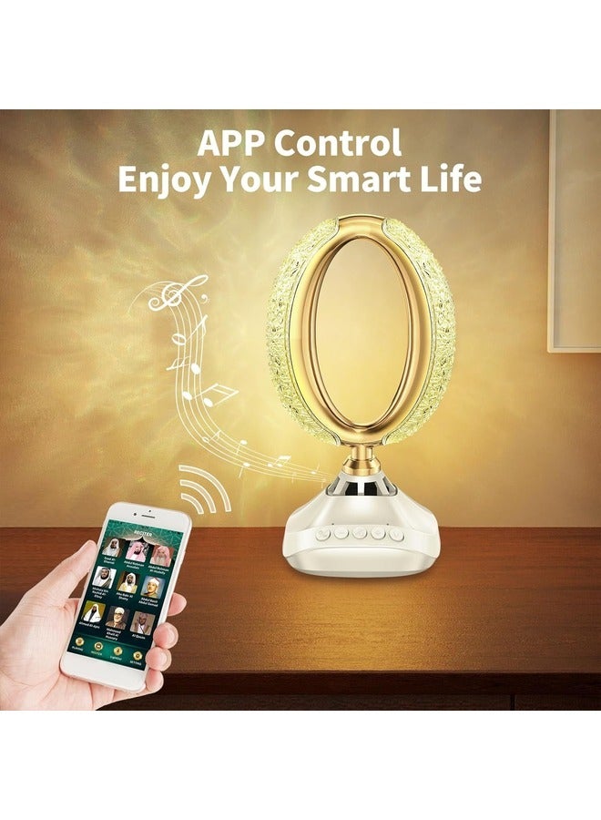 ELTRAZONE Multi-Functional 'O' Design Table Lamp - Quran Speaker & MP3 Player for Muslim Gifts - Image 4