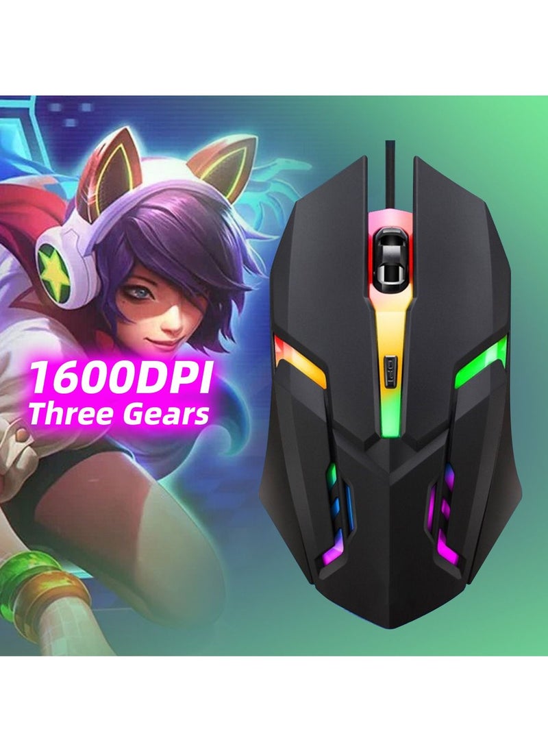 fonken Wired RGB Gaming Mouse High Performance Mouse with Optical Sensor, 3 Buttons, 7 Color LED for Computer Notebook Laptop Office PC Home  - Image 3