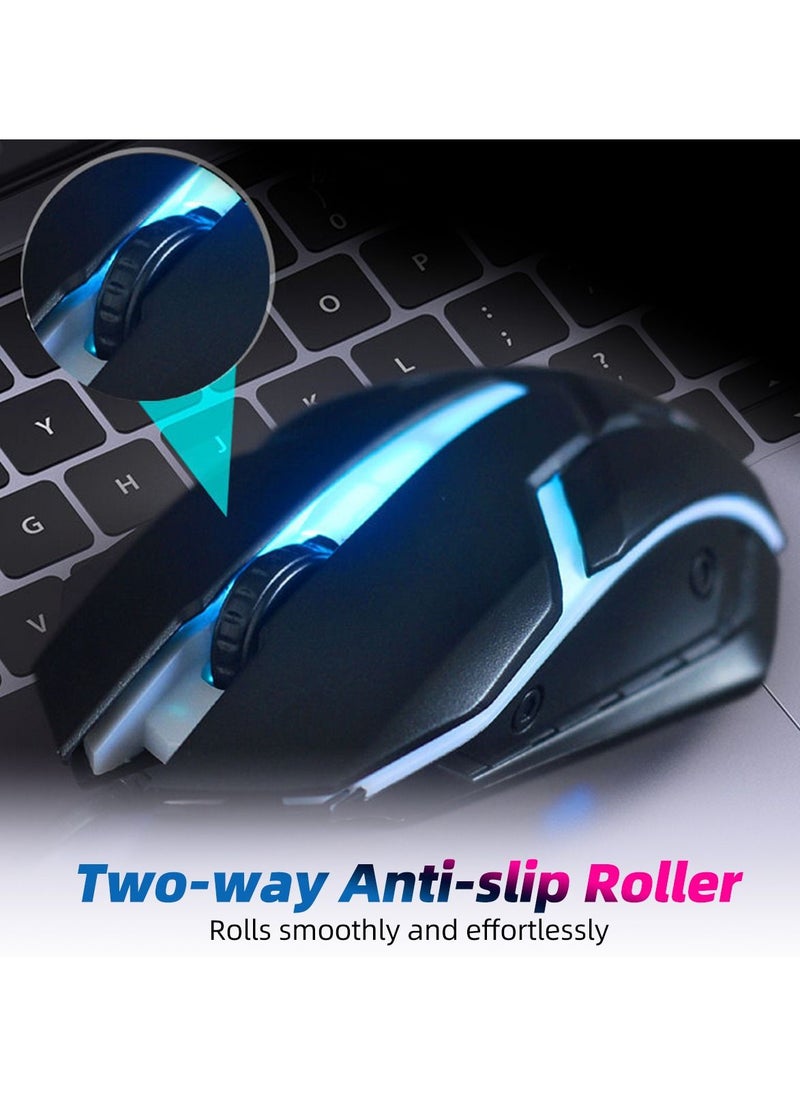fonken Wired RGB Gaming Mouse High Performance Mouse with Optical Sensor, 3 Buttons, 7 Color LED for Computer Notebook Laptop Office PC Home  - Image 2