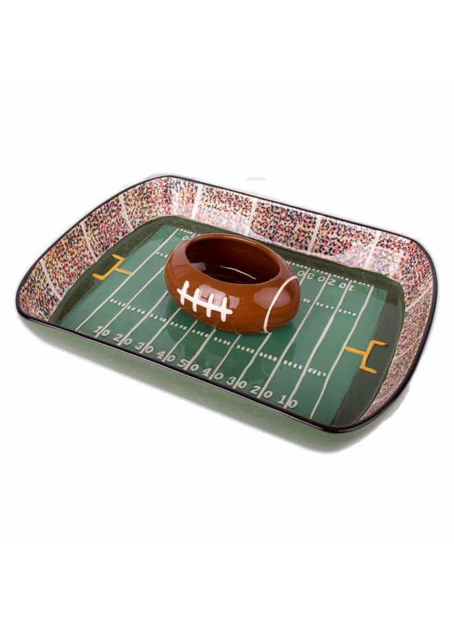 burton+BURTON Football Stadium Chip And Dip Sports Serving Set - Image 1