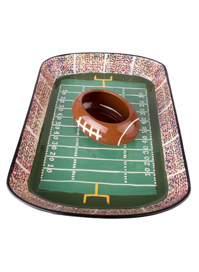 burton+BURTON Football Stadium Chip And Dip Sports Serving Set - Image 2