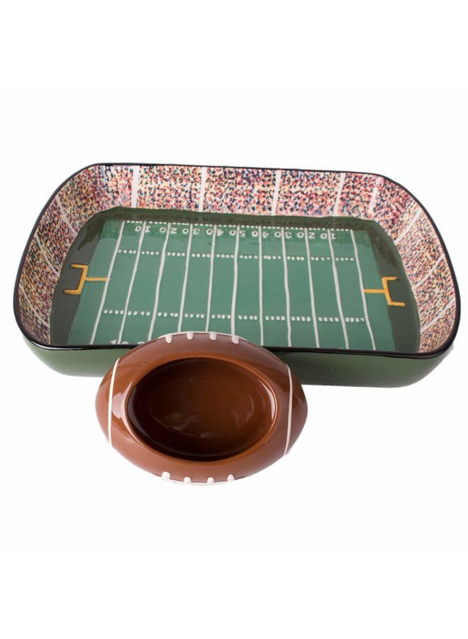 burton+BURTON Football Stadium Chip And Dip Sports Serving Set - Image 3