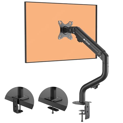 ARTIKEL Monitor Desk Mount Adjustable Spring Assisted Monitor Arm VESA Mount with C Clamp Grommet Mounting Base Computer Monitor Stand (Curve, Single.) - Image 1