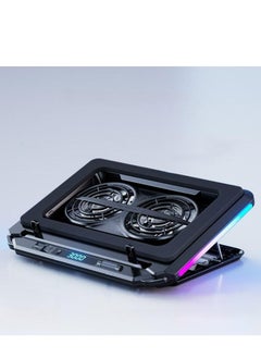 Generic SIMA RGB Laptop Cooler Pad, Dual 14cm Fans, Seal Foam for Rapid Cooling, Infinitely Variable Speed Control, USB Type C Input, Type A Power Output, LCD Screen, for Laptops 15.6-21 inch, 3000 RPM  - Image 1