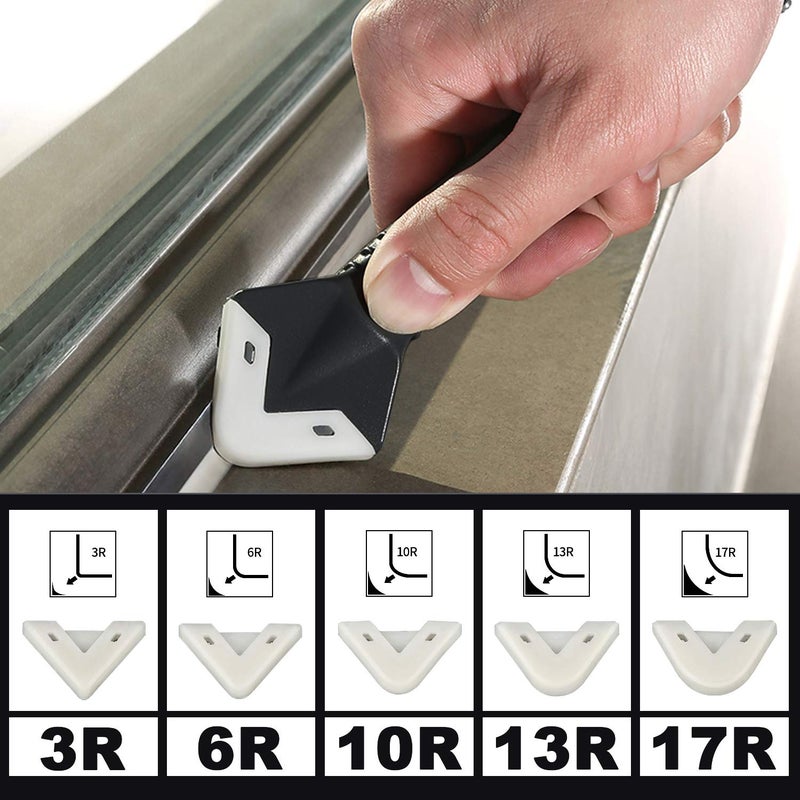 King&Charles KingCharles Silicone Caulking Tool Caulk Remover Tool Grout Removal Tool Caulk Remover Silicone Caulking Tool Kit with 4pc Glass Glue Angle Scraper 3 in 1 Caulking Finishing Tools - Image 3