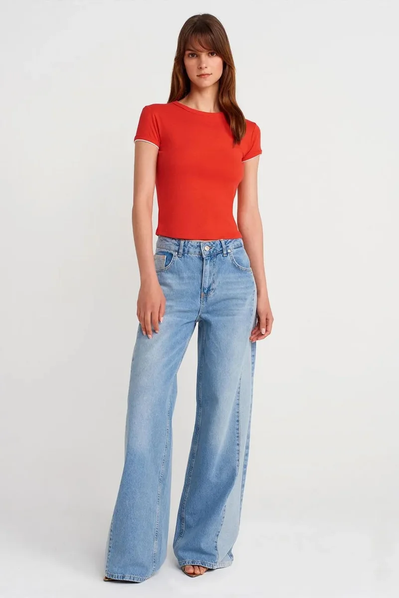 Dilvin Red DILVIN Women's Slim Fit Cotton Crop T-Shirt for Women | Best Price UAE