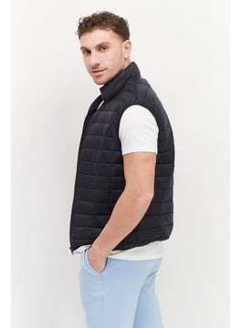 French Connection Men Quilted Full Zip Jacket Vest, Marine Black  - Image 4
