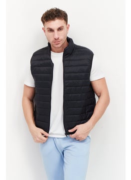 French Connection Men Quilted Full Zip Jacket Vest, Marine Black  - Image 1