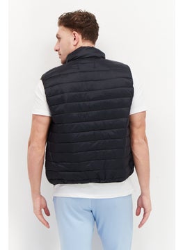 French Connection Men Quilted Full Zip Jacket Vest, Marine Black  - Image 3