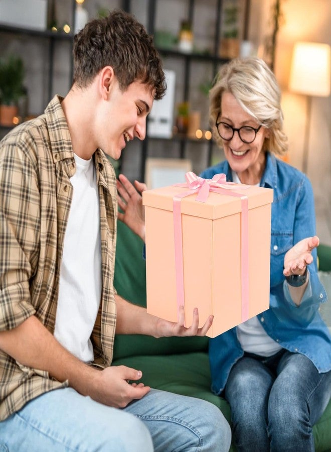 صندوق هدايا نيمبكس، 10×10×10 بوصة، صناديق هدايا كبيرة بأغطية، صندوق هدايا مربع الشكل لأعياد الميلاد مع شريط وبطاقة لحفلات الزفاف، وحفلات استقبال المولود، ووصيفات العروس، وعيد الميلاد، والذكرى السنوية - Image 5