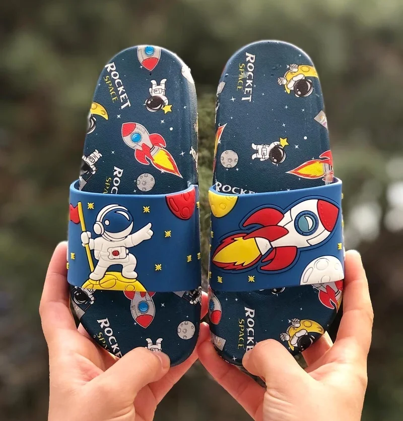 MyChild Children's Slippers Non-Slip Sole with Astronaut Figure