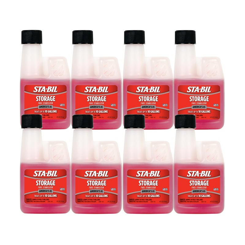 STABIL Storage Fuel Stabilizer  Keeps Fuel Fresh for 24 Months Prevents Corrosion Gasoline Treatment Additive That Protects System Gas Stabilizer for Storage 4 oz 8 Pack