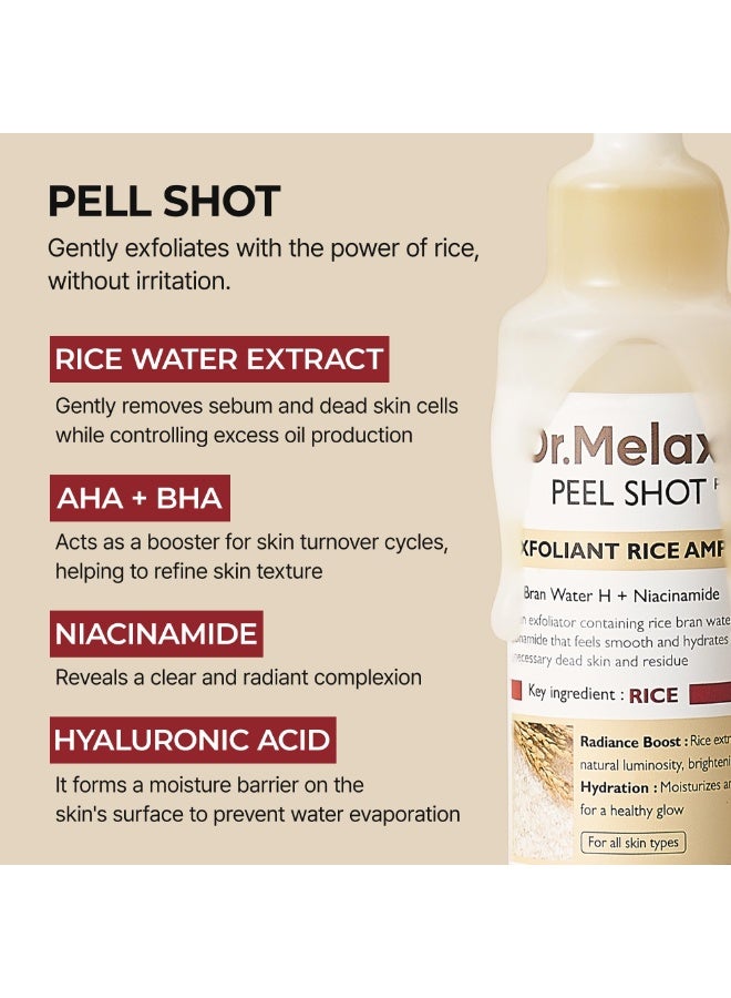 Dr. Melaxin Peel Shot Gomage Ampoule, 2.8 fl oz (80 ml), Pores, Blackheads, Sebum Peeling, Exfoliating Care, Texture Rice Bran Water, Rice Bran Extract, White Rice, Black Rice, Blackhead, Dry - Image 3